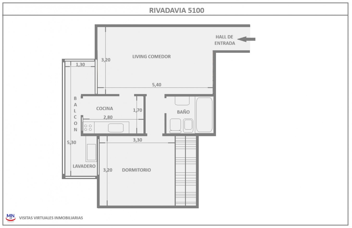 Departamento 2 ambientes Caballito + Muy luminoso
